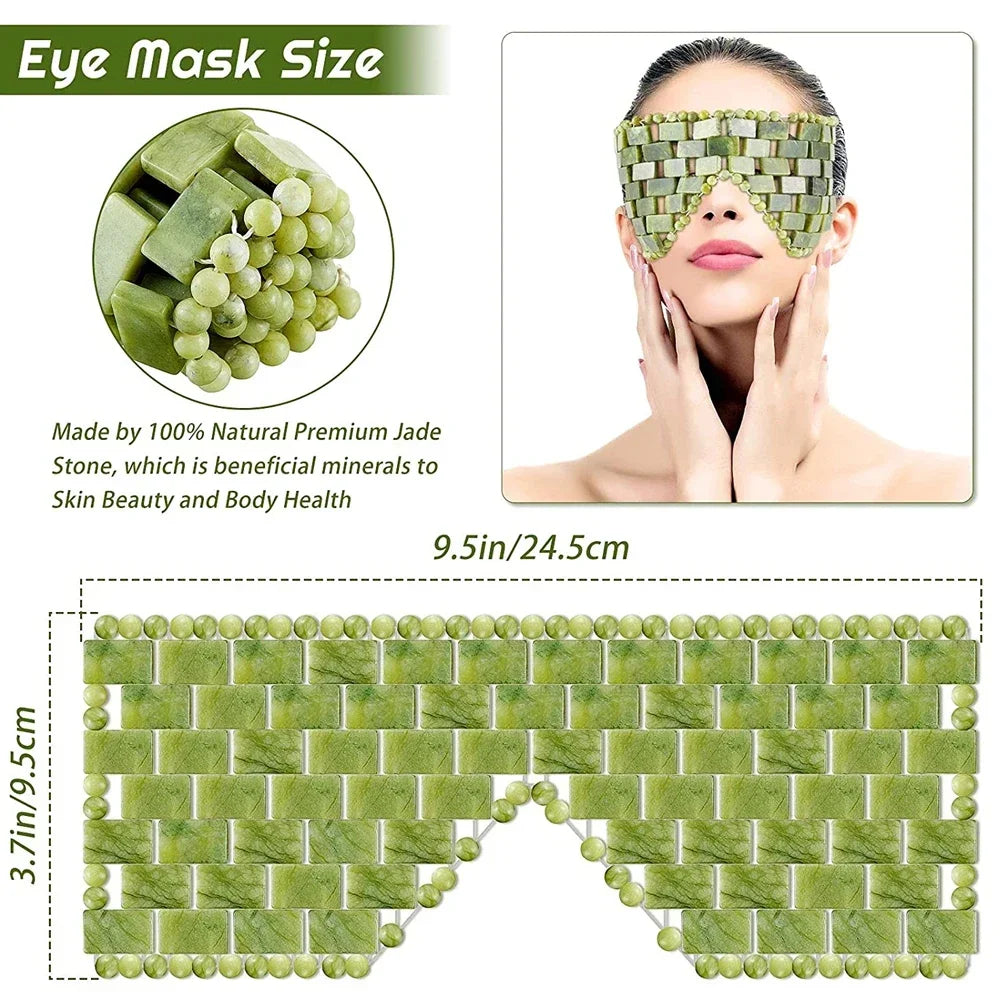 Cooling Jade Eye Mask Massager Natural Jade Eye Mask for Eye Relax Sleep Massager Mask Tools Care Stone Face Sleep