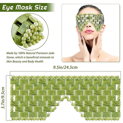 Cooling Jade Eye Mask Massager Natural Jade Eye Mask for Eye Relax Sleep Massager Mask Tools Care Stone Face Sleep