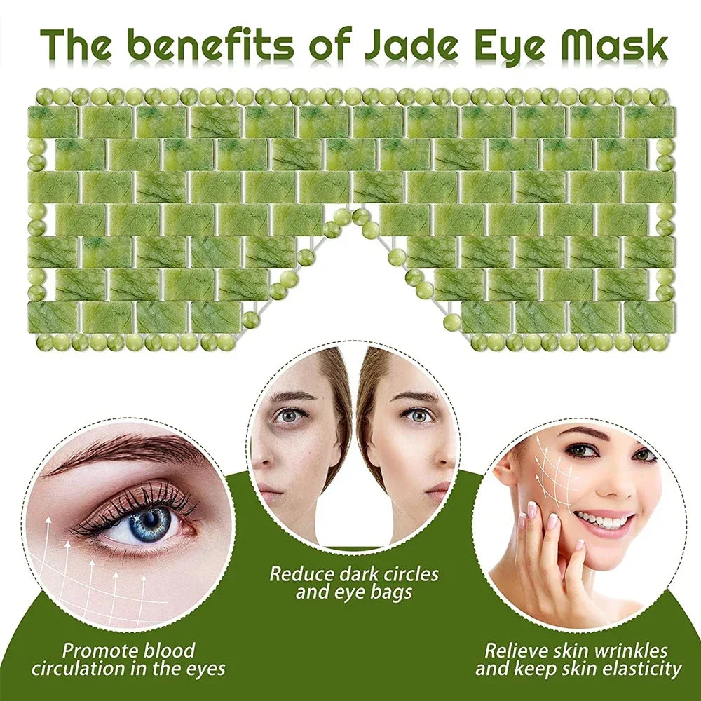 Cooling Jade Eye Mask Massager Natural Jade Eye Mask for Eye Relax Sleep Massager Mask Tools Care Stone Face Sleep