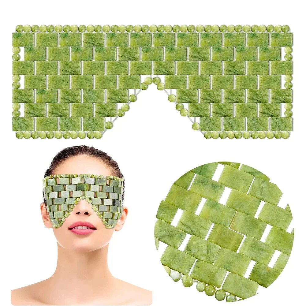 Cooling Jade Eye Mask Massager Natural Jade Eye Mask for Eye Relax Sleep Massager Mask Tools Care Stone Face Sleep