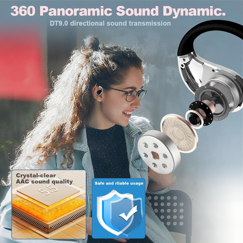 AI Language Translator Earbuds Real Time, Supports 144 Languages, Earphone 3-In-1 Accents，Headphones Language Earbud Translators Bluetooth & APP for Travel, Business, and Learning（Black）